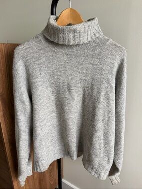 Nobody's Child Grey Oversized Turtleneck Knit Sweater Size L